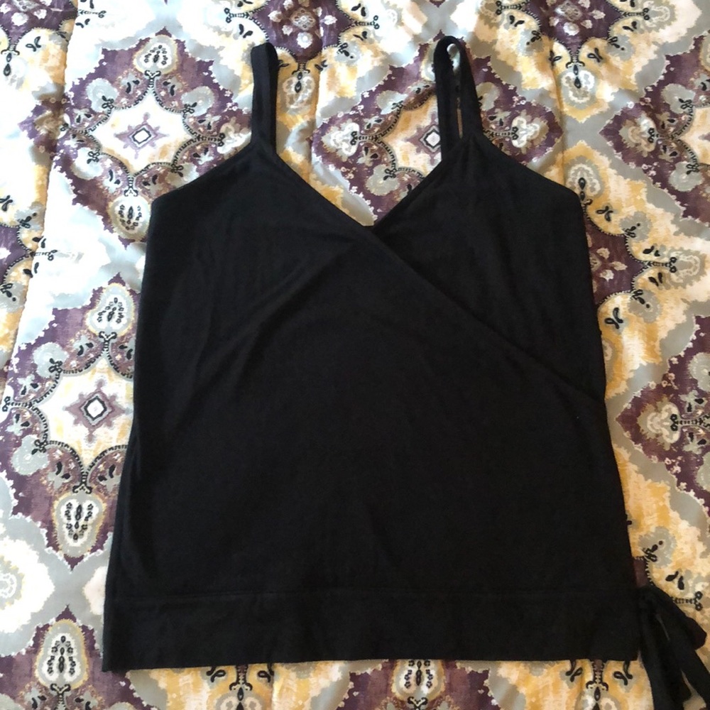 J Crew black wrap top size M